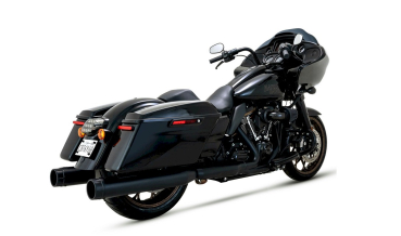 AUSPUFFTOPFSATZ  "LUZIFER" BLACK 4,5"  FÜR FLT TOURER BJ. 91-06  MIT EG ABE